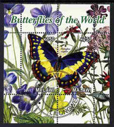 Malawi 2011 Butterflies of the World #6 perf sheetlet containing 2 values cto used
