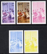 Oman 1974 Napoleon 15b (N at Compiegne) set of 5 imperf progressive colour proofs comprising 3 individual colours (red, blue & yellow) plus 3 and all 4-colour composites unmounted mint