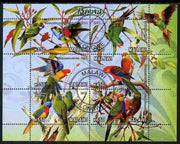 Malawi 2011 Parrots #1 perf sheetlet containing 6 values cto used