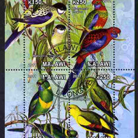Malawi 2011 Parrots #2 perf sheetlet containing 6 values cto used