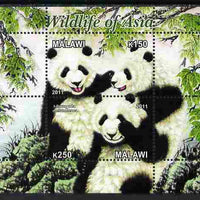 Malawi 2011 Wildlife of Asia #3 - Pandas perf sheetlet containing 2 values unmounted mint