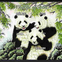 Malawi 2011 Wildlife of Asia #3 - Pandas imperf sheetlet containing 2 values unmounted mint
