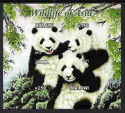Malawi 2011 Wildlife of Asia #3 - Pandas imperf sheetlet containing 2 values unmounted mint