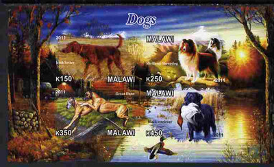 Malawi 2011 Dogs imperf sheetlet containing 4 values unmounted mint