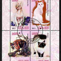 Malawi 2011 Domestic Cats perf sheetlet containing 4 values cto used