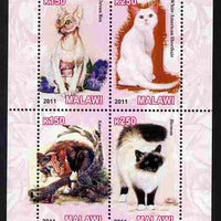 Malawi 2011 Domestic Cats perf sheetlet containing 4 values unmounted mint