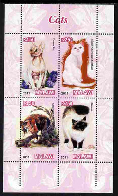Malawi 2011 Domestic Cats perf sheetlet containing 4 values unmounted mint