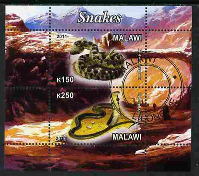 Malawi 2011 Snakes perf sheetlet containing 2 values cto used
