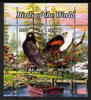 Malawi 2011 Birds of the World #2 perf sheetlet containing 2 values cto used