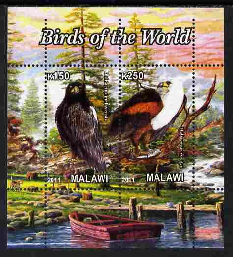Malawi 2011 Birds of the World #2 perf sheetlet containing 2 values unmounted mint
