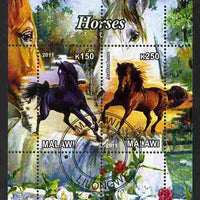 Malawi 2011 Horses perf sheetlet containing 2 values cto used