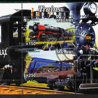 Malawi 2011 Steam Locomotives #1 perf sheetlet containing 2 values cto used
