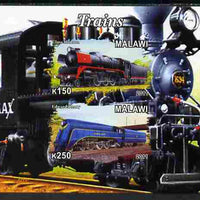 Malawi 2011 Steam Locomotives #1 imperf sheetlet containing 2 values unmounted mint