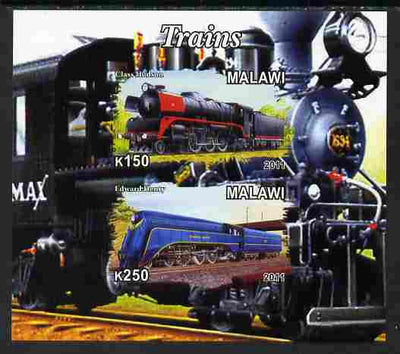 Malawi 2011 Steam Locomotives #1 imperf sheetlet containing 2 values unmounted mint
