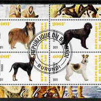 Burundi 2011 Dogs #1 - perf sheetlet containing 4 values fine cto used