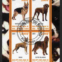 Burundi 2011 Dogs #2 - perf sheetlet containing 4 values fine cto used