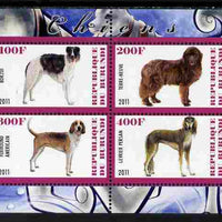 Burundi 2011 Dogs #4 - perf sheetlet containing 4 values unmounted mint
