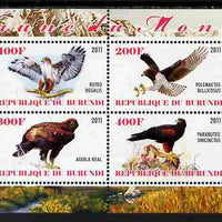 Burundi 2011 Birds of Prey perf sheetlet containing 4 values unmounted mint