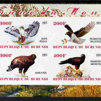Burundi 2011 Birds of Prey imperf sheetlet containing 4 values unmounted mint