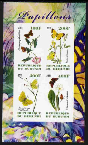 Burundi 2011 Butterflies #1 imperf sheetlet containing 4 values unmounted mint