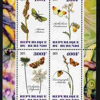 Burundi 2011 Butterflies #2 perf sheetlet containing 4 values unmounted mint