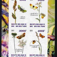 Burundi 2011 Butterflies #2 imperf sheetlet containing 4 values unmounted mint