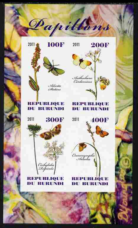 Burundi 2011 Butterflies #2 imperf sheetlet containing 4 values unmounted mint