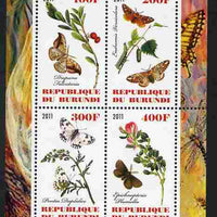 Burundi 2011 Butterflies #3 perf sheetlet containing 4 values unmounted mint