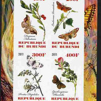 Burundi 2011 Butterflies #3 imperf sheetlet containing 4 values unmounted mint