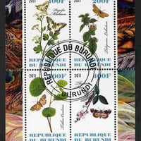 Burundi 2011 Butterflies #4 perf sheetlet containing 4 values fine cto used