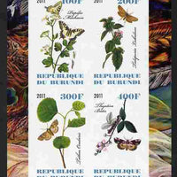 Burundi 2011 Butterflies #4 imperf sheetlet containing 4 values unmounted mint