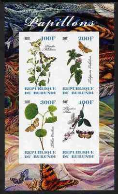 Burundi 2011 Butterflies #4 imperf sheetlet containing 4 values unmounted mint