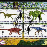 Burundi 2011 Dinosaurs #1 perf sheetlet containing 4 values fine cto used