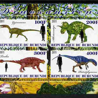 Burundi 2011 Dinosaurs #1 perf sheetlet containing 4 values unmounted mint
