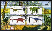 Burundi 2011 Dinosaurs #1 perf sheetlet containing 4 values unmounted mint