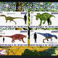 Burundi 2011 Dinosaurs #1 imperf sheetlet containing 4 values unmounted mint