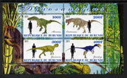 Burundi 2011 Dinosaurs #2 perf sheetlet containing 4 values unmounted mint