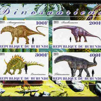 Burundi 2011 Dinosaurs #3 imperf sheetlet containing 4 values unmounted mint