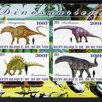 Burundi 2011 Dinosaurs #3 imperf sheetlet containing 4 values unmounted mint