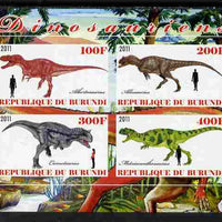 Burundi 2011 Dinosaurs #4 imperf sheetlet containing 4 values unmounted mint