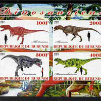 Burundi 2011 Dinosaurs #4 imperf sheetlet containing 4 values unmounted mint