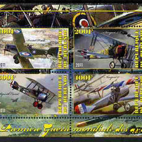 Burundi 2011 Aircraft of WW1 #2 perf sheetlet containing 4 values unmounted mint