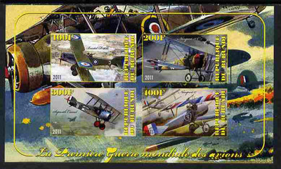Burundi 2011 Aircraft of WW1 #2 imperf sheetlet containing 4 values unmounted mint