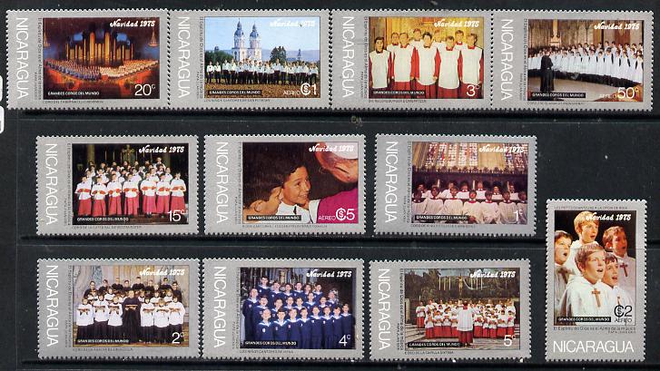 Nicaragua 1975 Christmas (Famous Choirs) set of 11, SG 2044-54