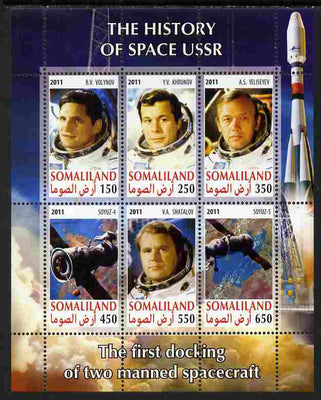 Somaliland 2011 History of Space - USSR #01 perf sheetlet containing 6 values unmounted mint