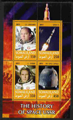 Somaliland 2011 History of Space - USSR #03 perf sheetlet containing 4 values unmounted mint