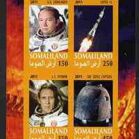 Somaliland 2011 History of Space - USSR #03 imperf sheetlet containing 4 values unmounted mint