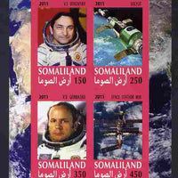 Somaliland 2011 History of Space - USSR #04 imperf sheetlet containing 4 values unmounted mint