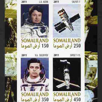 Somaliland 2011 History of Space - USSR #05 imperf sheetlet containing 4 values unmounted mint