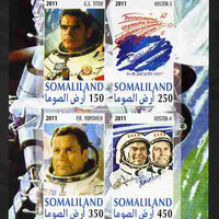 Somaliland 2011 History of Space - USSR #06 imperf sheetlet containing 4 values unmounted mint